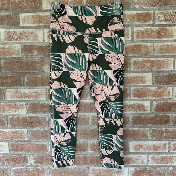 Nike Fast Crop Runway Leggings Leaf Pattern Small - Picture 2 of 10